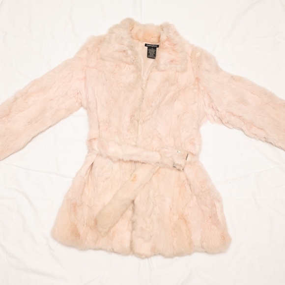 Pink Rabbit Fur Coat - Picture 1 of 4